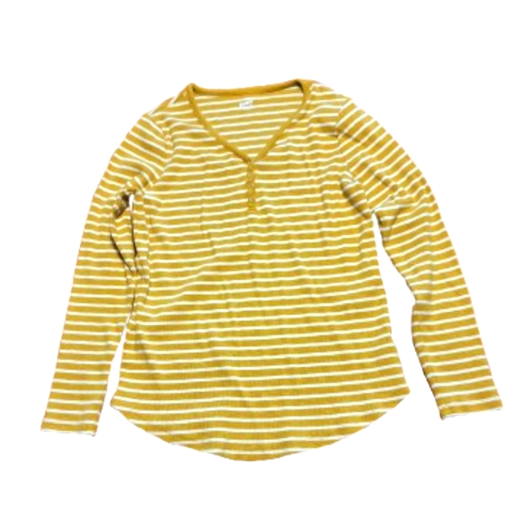 Duluth Trading Co Women's Longtail T Long Sleeve Henley, Button Detail, Size L